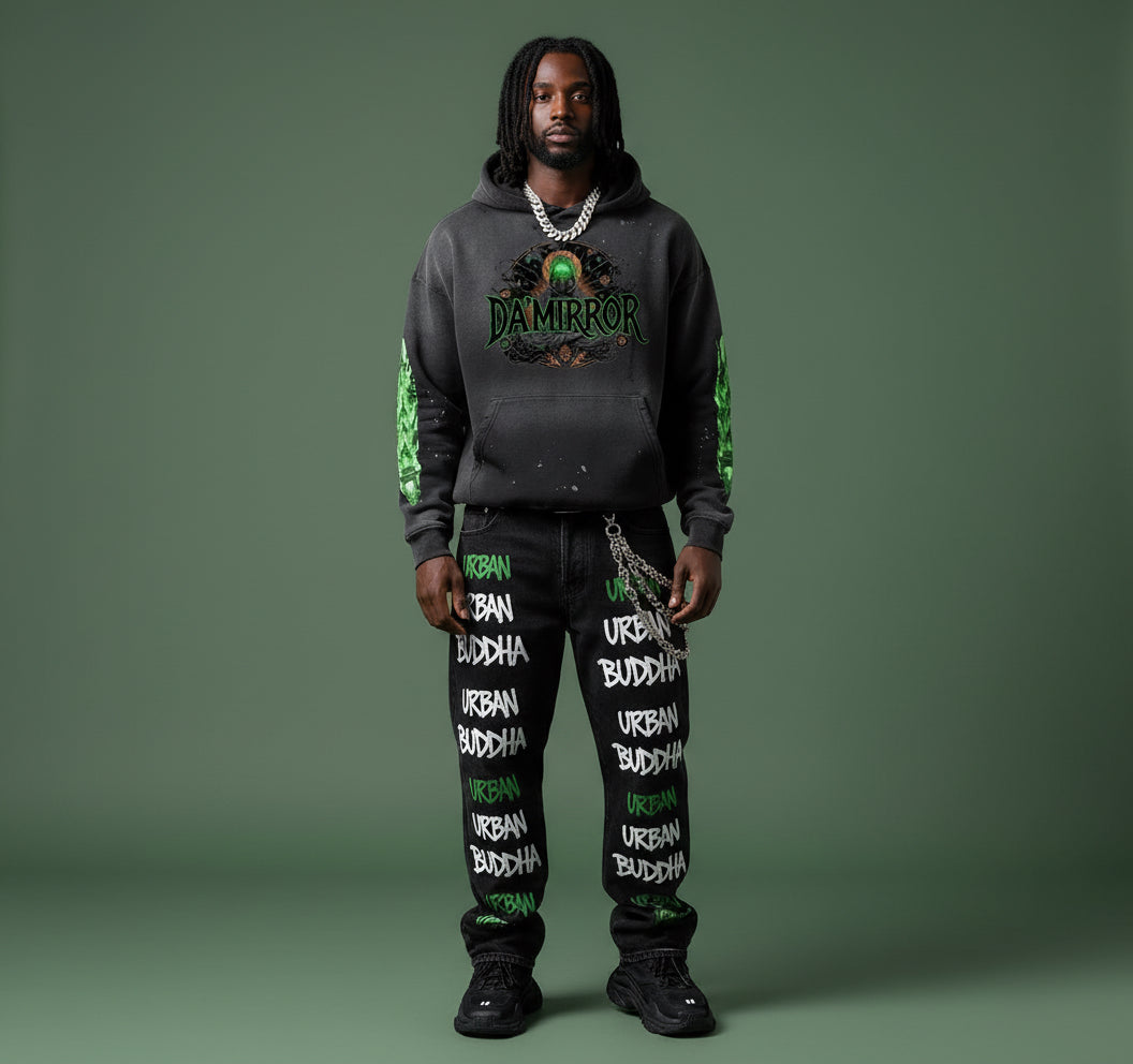 DAMIRROR Washed Frayed Fleece Hoodie